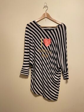 Patrizia Pepe Black and White Striped Top. Size 1